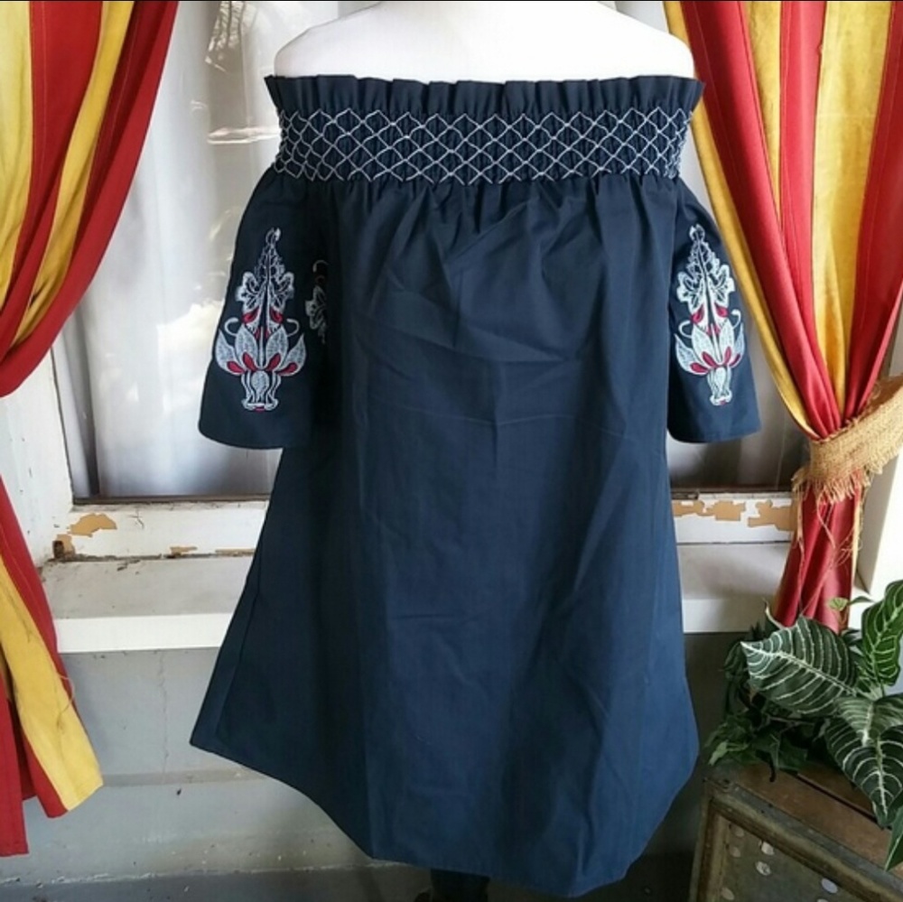 Soulder dress bleuch ciel